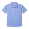 Bienzoe Boys Short Sleeve Shirt: Kids Button Down Plaid Kids Tops Lt Blue 7/8 view 1