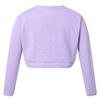 Jelory Kids Flower Girls Knit Cardigan One Button Closure Wedding Dress Bolero Shrug Z1 Bowknot Purple 4T view 2