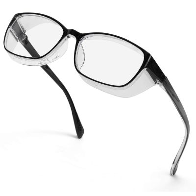Anti Fog Safety Glasses for Women Men TR90 Blue Light Blocking Glasses Clear Anti Scratch UV Protection Square Frame