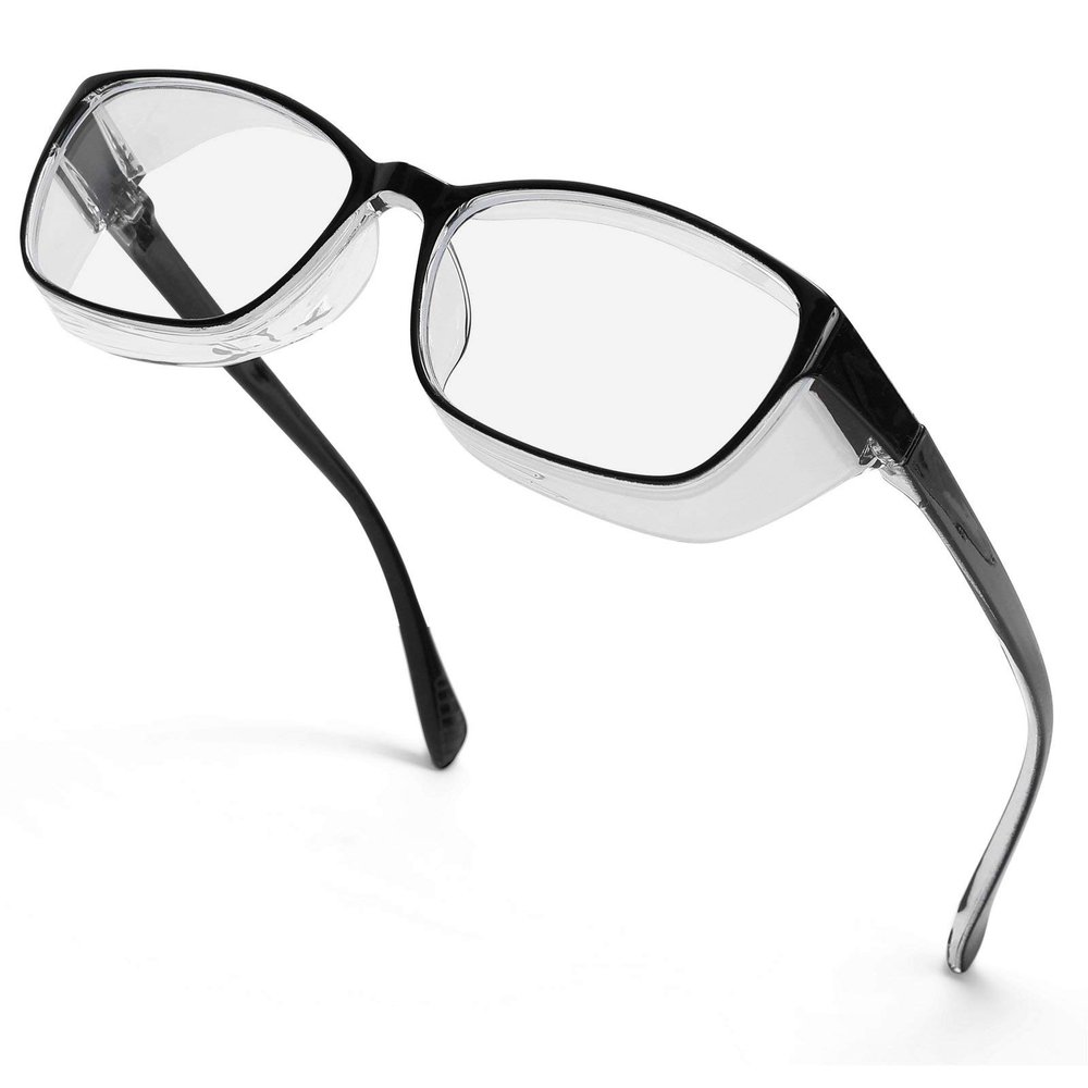 Anti Fog Safety Glasses for Women Men TR90 Blue Light Blocking Glasses Clear Anti Scratch UV Protection Square Frame