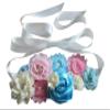 nania maternity pregnancy sash for Mon to be baby shower sash flower sash (Pink blue) view 1