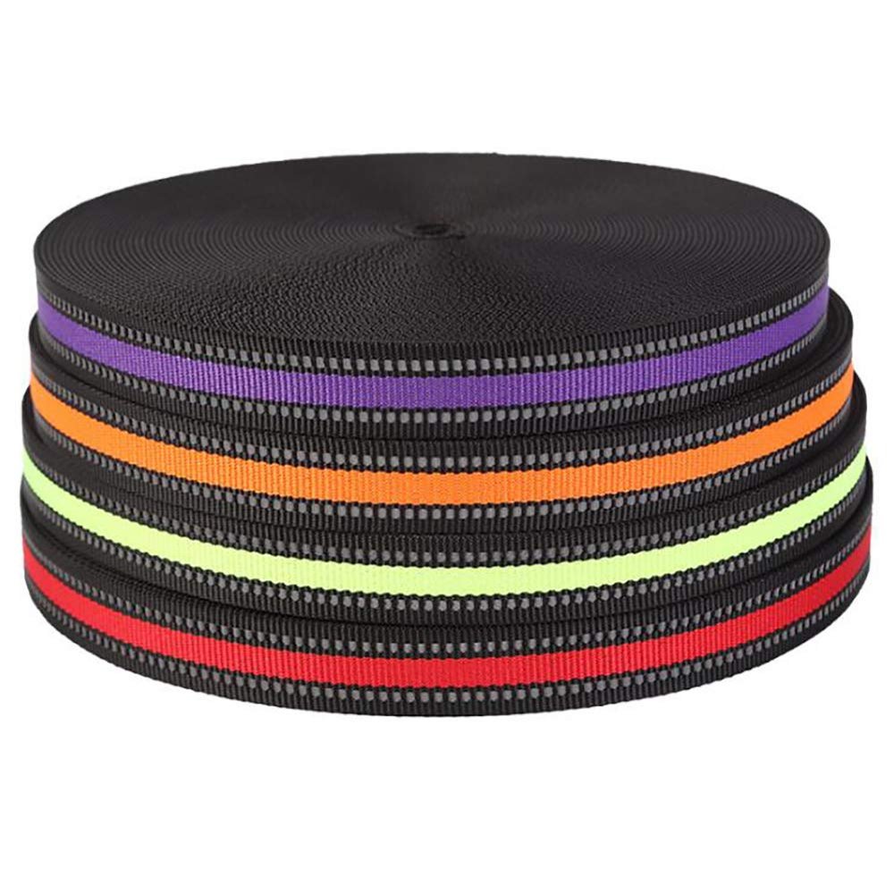 164feet High Visibility Reflective Tape Strip Wristbands,15mm/20mm/25mm/38mm Colored Imitation Nylon Reflective Webbing Ribbon Reflective Safety Tape Sew-on Warning Safety Trim