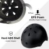 OUWOR Youth Skateboard Bike Helmet for Boy and Girl, Lightweight Adjustable, Multi-Sport for Bicycle Skate Scooter (Black, Medium) view 2