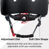 OUWOR Youth Skateboard Bike Helmet for Boy and Girl, Lightweight Adjustable, Multi-Sport for Bicycle Skate Scooter (Black, Medium) view 3