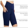 baleaf Workout Shorts Women 5" Tummy Control Short Pockets Navy Blue M view 4