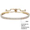 14K Gold Plated Cubic Zirconia Tennis Bracelets for Women Rose Gold Plated Diamond AAA+ Cubic Zirconia CZ Dainty Classic Adjustable Slider Bracelet Silver Fashion Jewelry Wedding Gift view 2
