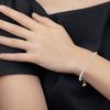 14K Gold Plated Cubic Zirconia Tennis Bracelets for Women Rose Gold Plated Diamond AAA+ Cubic Zirconia CZ Dainty Classic Adjustable Slider Bracelet Silver Fashion Jewelry Wedding Gift view 3