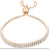 14K Gold Plated Cubic Zirconia Tennis Bracelets for Women Rose Gold Plated Diamond AAA+ Cubic Zirconia CZ Dainty Classic Adjustable Slider Bracelet Silver Fashion Jewelry Wedding Gift view 4
