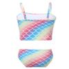 Moily Toddler Girls Mermaid Bikini Set Ruffles Tank Top with Bottom Swimsuit Bathing Suit Beachwear Gradient Color 1-2 view 2