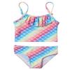 Moily Toddler Girls Mermaid Bikini Set Ruffles Tank Top with Bottom Swimsuit Bathing Suit Beachwear Gradient Color 1-2 view 3