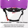 OUWOR Kids Skateboard Bike Helmet for Boy and Girl, Lightweight Adjustable, Multi-Sport for Bicycle Skate Scooter (Purple, Small) view 3