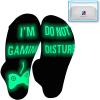 Gaming Socks,Do Not Disturb I'm Gaming,Gamer Socks for Teen Boys Youth,Glow in the Dark, Novelty Socks for Men Women,Gift for Gamer Boyfriend Grandson view 1