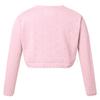 Jelory Kids Flower Girl Knitted Cardigan Sweater Long Sleeve Open Front One Button Wedding Dress Bolero Shrug Pink 12 view 2