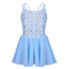 VernLan Little Girls Mermaid Fish Scales Camisole Leotard Ballet Dance Tutu Dress Gymnastics Sports Active wear Dresses Sky_Blue 10 view 1