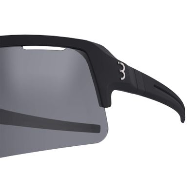 BBB Cycling, Sports Glasses, Biking Glasses, Cycling Glasses for Men and Women, UV Protection, 3 Interchangeable Lenses, Unbreakable, Fuse, Matt Black