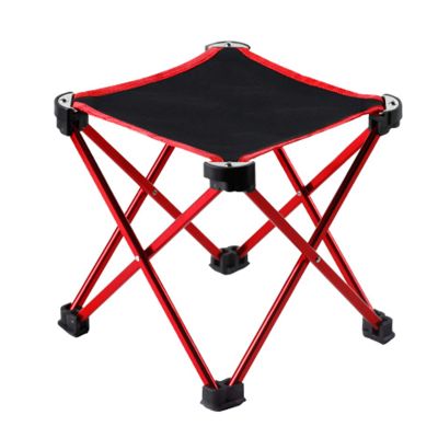 Daoyuan Outdoor Folding Camping Chairs Stool Portable Ultralight Aluminum Small Leisure Foldable Footstool,Oxford Cloth,Lightweight with Storage Bag for Fishing Picnic Camping BBQ Travel Red