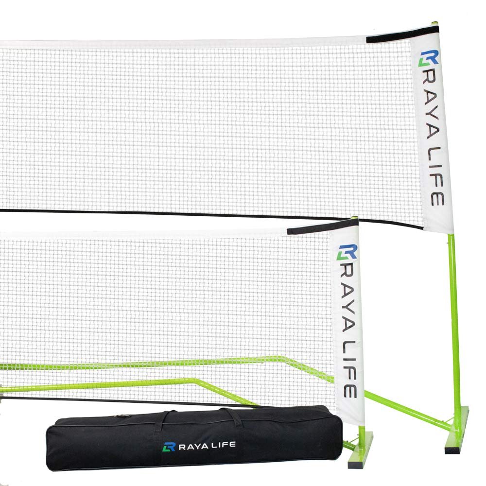 RayaLife Portable Pickleball Net & Badminton Net 2 in 1-22ft Width Standard Net Size- Indoor & Outdoor Multi-Sport Net Weatherproof, Durable, Easy Assembly