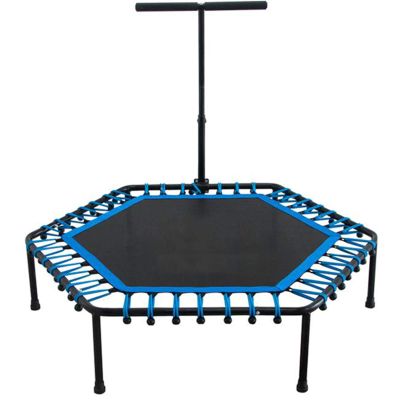 TXTC Silent Mini Fitness Trampoline, Rebounder Trampoline Small Trampoline for Indoor Fitness, The Best Choice for Aerobic Exercise,Max Limit 220 Lbs (Color : Blue)