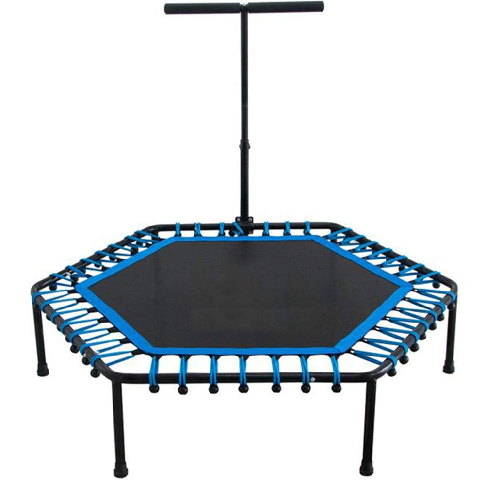 TXTC Silent Mini Fitness Trampoline, Rebounder Trampoline Small Trampoline for Indoor Fitness, The Best Choice for Aerobic Exercise,Max Limit 220 Lbs (Color : Blue)