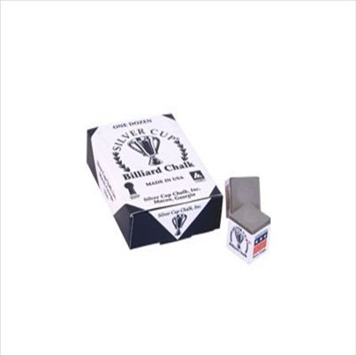 Silver Cup PEWTER GRAY Pool Billiard Cue Chalk (12 Pack)