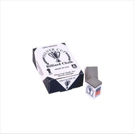 Silver Cup PEWTER GRAY Pool Billiard Cue Chalk (12 Pack)