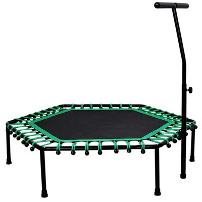 TXTC Silent Mini Fitness Trampoline, Rebounder Trampoline Small Trampoline for Indoor Fitness, The Best Choice for Aerobic Exercise,Max Limit 220 Lbs (Color : Green)
