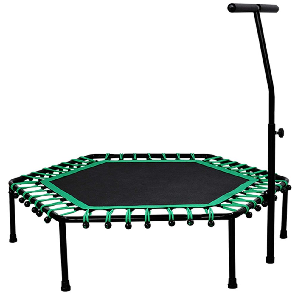 TXTC Silent Mini Fitness Trampoline, Rebounder Trampoline Small Trampoline for Indoor Fitness, The Best Choice for Aerobic Exercise,Max Limit 220 Lbs (Color : Green)
