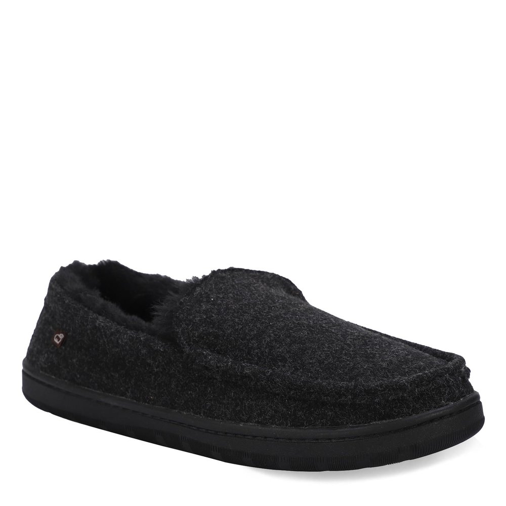 Lamo Footwear Men's Harrison Wool Slippers Moc Toe Black 9 D