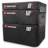 Meister PROFOAM Plyo Boxes - Foam Plyometric Jump Boxes for Professional Gyms - Black - 3 Box Set (18", 12", 6") view 1