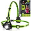LUMEFIT Running Lights for Runners with Yellow Reflective Vest, Adjustable Beam Night Safety LED Chest Light Run, Dog Walking, and Jogging Gear, Rechargeable Headlamp Flashlight