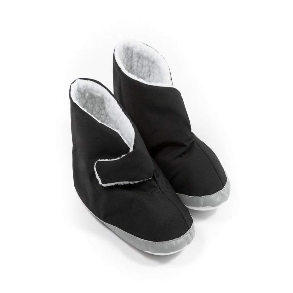 Comfort Finds Mens Edema Boots  Extra Wide & Roomy Swollen Foot Shoes  Soft Adjustable Slippers for Sensitive Skin & Diabetic Feet Relief (Small 7-8 1/2, Black)