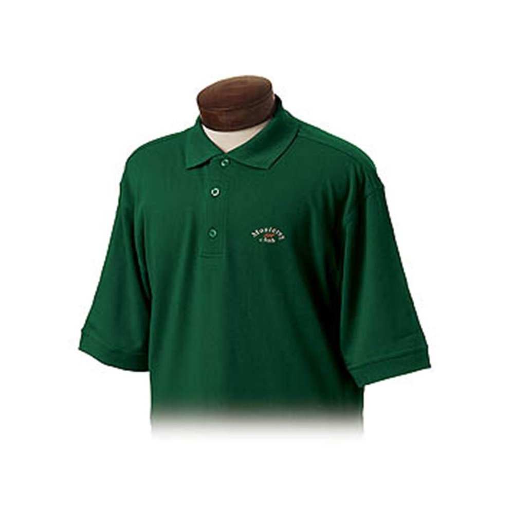 Monterey Club Men's Combed Cotton Solid Pique Polo Shirt #3200 (Evergreen, X-Large)