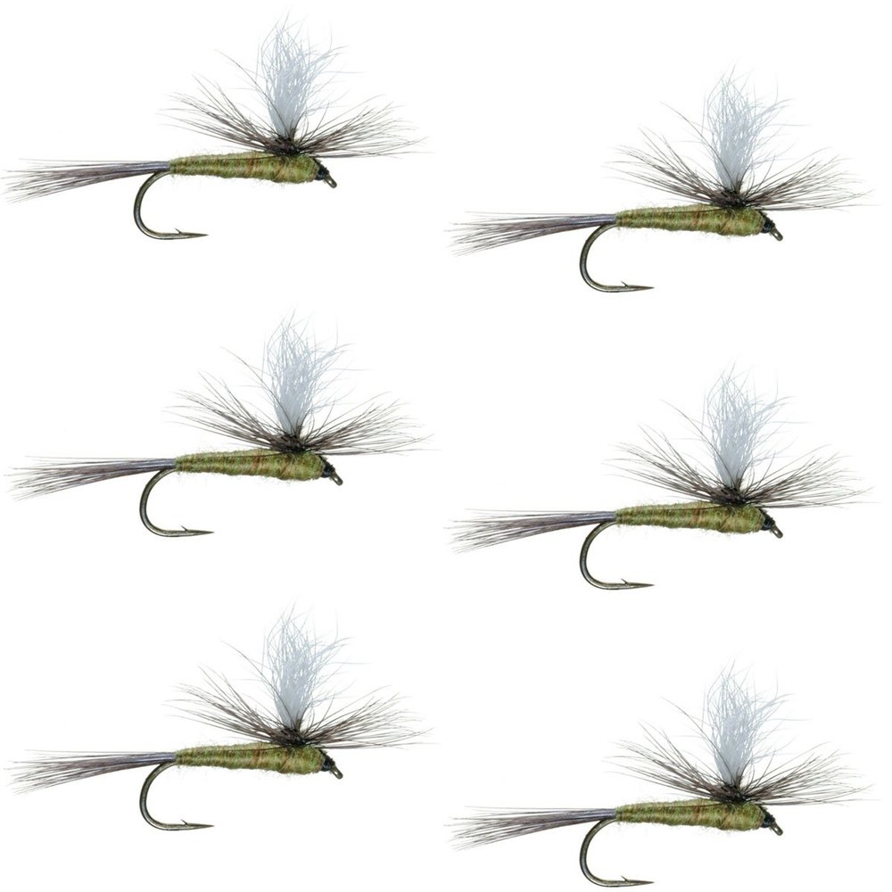 The Fly Fishing Place Parachute Blue Winged Olive BWO Classic Trout Dry Fly Fishing Flies - Set of 6 Flies Size 20