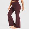 AFITNE Yoga Pants for Women Bootcut Pants with Pockets High Waisted Workout Bootleg Yoga Pants Flared Long Athletic Gym Pants Maroon - XL view 2