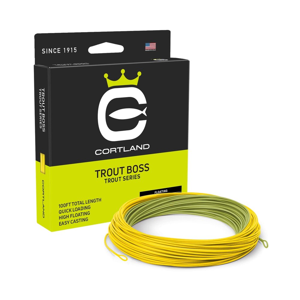 Cortland Trout Boss Fly Line, Green/Yellow, WF2F