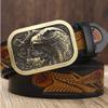 120cm Genuine Leather Belts Male Eagle Totem Copper Smooth Buckle Retro Belt Men Belt view 1