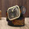 120cm Genuine Leather Belts Male Eagle Totem Copper Smooth Buckle Retro Belt Men Belt view 3