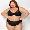 Curvy Couture Womens Sexy Sheer Mesh Plus Size Plunge T Shirt Bra, Black Hue, 34H view 2