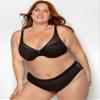 Curvy Couture Womens Sexy Sheer Mesh Plus Size Plunge T Shirt Bra, Black Hue, 34H view 3