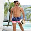 COOFANDY Men's Bathing Suit 3 inch Square Leg Swim Trunks Poly Training Suit Board Short American Flag XXL view 3