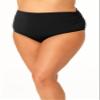 Anne Cole Plus Size High-Waist Shirred Bottoms Black 20W view 4