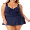 Anne Cole Signature Plus Size Live in Color Underwire Swim Dress, 16W, Navy view 1