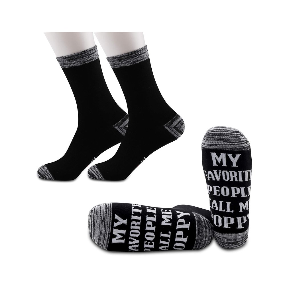 JXGZSO 2 Pairs Father's Day gift Poppy Gift My Favorite People Call Me Poppy Socks Gift Papa Gift Grandpa Gift Grandfather Gift (Call Me Poppy)