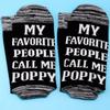 JXGZSO 2 Pairs Father's Day gift Poppy Gift My Favorite People Call Me Poppy Socks Gift Papa Gift Grandpa Gift Grandfather Gift (Call Me Poppy) view 3