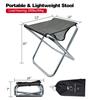 16in Tall Camping Stool, Folding Stool with Carry Bag, Aluminum Alloy Bracket, 1.5lbs Lightweight, Load Capacity to 200lbs, for Travel, Hiking, BBQ, Fishing, Beach view 2