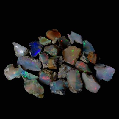 GovindStore Natural Fire Opal Rough Gemstone, Raw Crystals Gemstone, Ethiopian Opal Rock, Jewelry Making Supplies, Chakra Healing, Energy Stone, Meditation, Art-Crafts-DIY Stone, 25 carats, 4 to 5pcs