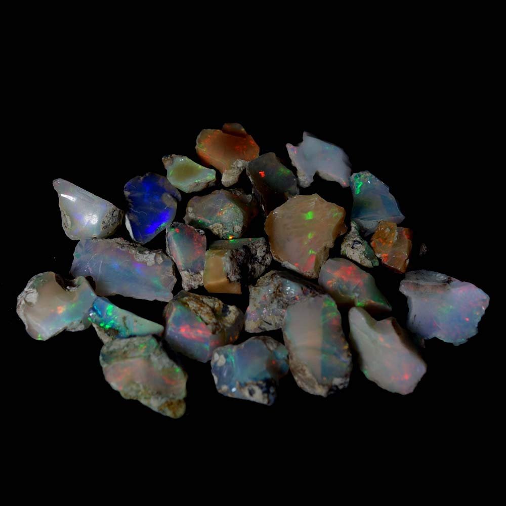 GovindStore Natural Fire Opal Rough Gemstone, Raw Crystals Gemstone, Ethiopian Opal Rock, Jewelry Making Supplies, Chakra Healing, Energy Stone, Meditation, Art-Crafts-DIY Stone, 25 carats, 4 to 5pcs