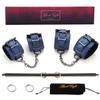 EXREIZST Expandable Black Spreader Bar with 4 Blue Leather Straps Adjustable Exercise Training Tools Set for Home Gyms view 2