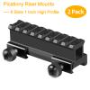 FENTUK Picatinny Riser Mounts, 1 Inch High Profile 8 Slots Picatinny Rail Riser Mount with See Through Design for Scopes Optics Red Dots Sights - 2 Pack view 3