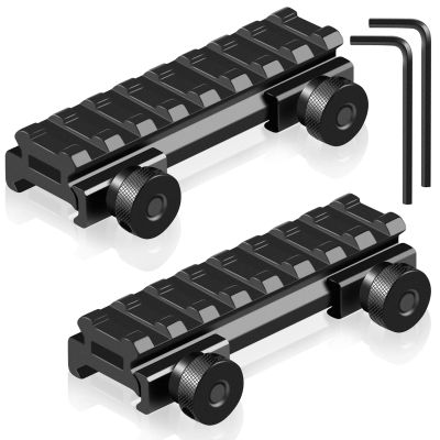FENTUK 0.5" Picatinny Riser Mounts, 1/2 Inch Low Profile 8 Slots Picatinny Rail Riser Mount with See Through Design for Scopes Optics Red Dots Sights - 2 Pack